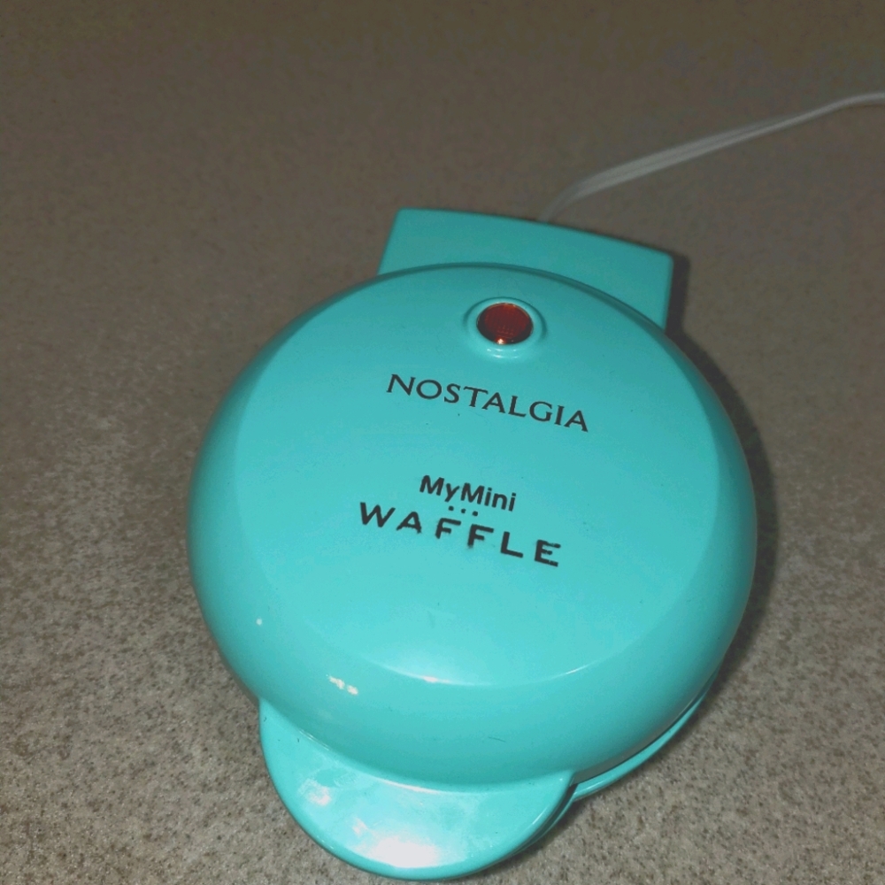 Teal mini waffle maker